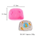 Moule silicone rose pour gâteaux fossiles de dinosaure DIY et artisanat, taille 17,5x13,3cm - Style Fouille de Fossile de Dinosaure Rose (50-2411-A)