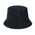 Klassischer schwarzer Cord-Anglerhut mit flacher Oberseite im minimalistischen Retro-Stil - 58cm / Schwarz