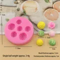Rosa Silikonform in Lebensmittelqualität mit 7 Eiskugel-Vertiefungen und Maßen - 3494 / Rosa