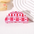 Molla per capelli natalizia con fiocchi di neve rossi e alberello su base bianca - Albero di Fiocchi di Neve Bianco Rosso 8.5cm