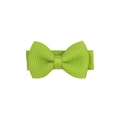 Cute light green grosgrain ribbon bow hair clip for baby girls and infants - Bright Green