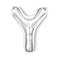 Silver foil alphabet balloon shaped as capital letter Y for party decorations - 16-inch Silver Slim Letter Aluminum Foil Balloon (y)
