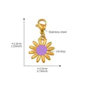 Golden stainless steel daisy pendant with purple enamel and lobster clasp detail - Gold Sunflower Pendant Only (Without Chain) (D153-4)