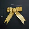 Goldener Glitzer Weihnachts-Schleifen-Anhänger für Dekoration, Größe 14cm x 12,5cm - Gold