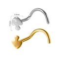 Nasenstecker aus Edelstahl in Spatenform in Silber und Gold mit 3,5 mm Höhenabmessung - Goldener Pilz / 0.8x7mm