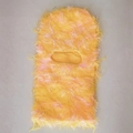 Fuzzy knit balaclava mask with vibrant yellow and pink gradient color effect - One Size / Pink and Egg Yolk Camo