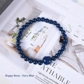 Nordic magnetic curtain tieback with navy blue wooden beads in Joyful Bean style - Navy Blue