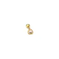 Minimalist gold heart zircon screw ball earring with a clear gemstone on white background - Gold/Clear Zircon (340-2#)