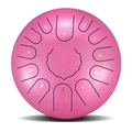 Professional pink steel tongue drum with numbered notes on white background - Dreamy Pink - Maple Leaf (12 Inch 13 Notes)