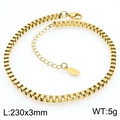 Adjustable golden stainless steel box chain anklet with lobster clasp for women - Gold Box Chain (KJ3741-Z)
