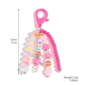 Porte-clés en perles roses avec lettres LOVE, cœur et glands pour décoration de sac - K2409-1 LOVE Rose (Sans Smiley)