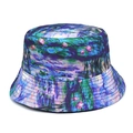 Unisex summer bucket hat featuring Claude Monet Water Lilies oil painting pattern - M (56-58cm) / Monet Water Lilies Painting Pattern (M453—2)