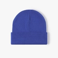 Classic royal blue ribbed knit beanie with a folded cuff for winter warmth - One Size / Medium Blue (23B090)