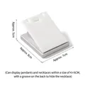 White faux leather pendant display stand with back slot for chain and 8x7x5cm dimensions - Triangle Pendant Stand (White & Silver)