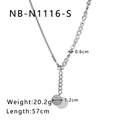 Detail of silver dual-style snake and cuban chain necklace with Good Luck coin pendant - Silver Mixed Chain Style (NB-N1116-S)