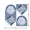 Blue and white 3D self-adhesive wall sticker with floral relief and 30x30cm dimensions - 560-Blue White Paisley