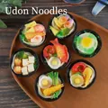 Miniature Japanese udon noodle food model with shrimp and egg, no loop version - No Ring Random / 5cm x 2cm x 2.5cm