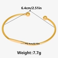 Dettaglio del bracciale in acciaio inossidabile 18k con diametro di 6,4 cm e dimensioni - Oro