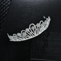 Elegantes silbernes Braut-Tiara mit funkelnden runden Zirkonia im Barock-Muster-Stil - Stil 3