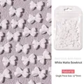 50 stuks mat witte hars strikjes voor nail art nageldecoratie 12x9mm - Matte Strik / Wit