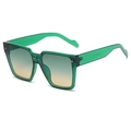 Oversize square sunglasses featuring translucent green frame and gradient lenses - Transparent Green Frame Green to Yellow Gradient