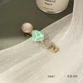 Pink and green frosted glitter hair clip with gold metal base and Korean style design - Style E Light Cyan Mixed