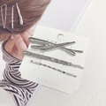 Lot de 3 barrettes élégantes en alliage argenté avec perles et finitions texturées - 4# Lot de 3 Pinces Sans Trace Argentées