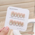 Pink and green aurora pearl gloss press-on nails set of 10 in size S on display - XS / Aurora Gradient (Size XS)