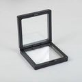 Square black PE film jewelry display box for rings and earrings with high elasticity - 7x7x2cm / Black