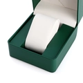 Green PU leather watch box with soft white pillow single slot luxury mechanical storage gift - Flip-top Slot Watch Box / Green