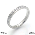Sleek 3mm eternity ring in silver finish with sparkling row of cubic zirconia stones - Wide Steel Eternity Style (KR91364-GC)