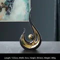 Modern abstract black and gold phoenix ceramic ornament measuring 14.5x6x28.5cm - Phoenix Flight - Black Gold High