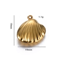 Golden 19mm stainless steel seashell charm pendant for DIY bracelet making - Gold Scallop