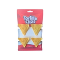 Set of 4 yellow tortilla chip shaped food bag clips on a red card package - Triangle Chips Set (4Pcs)