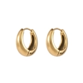 Minimalistische dicke goldene Tropfen-Ohrringe mit mattem Satin-Metall-Finish für Damen - Gold