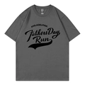 Dark grey cotton T-shirt featuring a Philadelphia Fathers Day Run artistic print - Dark Grey 318