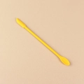 Mini yellow silicone spatula tool with dual ends for makeup bottles and jam jars - Small Yellow
