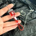 Collana sacca di sangue tipo B Harajuku Y2K con liquido rosso realistico e catena argento - Collana Tipo B