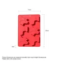 Red 6-cavity silicone Christmas mold with bell and sock shapes, 25x17x3cm dimensions - YH326 Bell Stocking Mold / Red