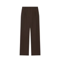 Donkerbruine pantalon met hoge taille en plooidetails voor een zakelijke uitstraling - XS / Pantalons / Donkerbruin