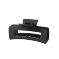 Large matte black rectangular claw clip with anti-slip hollow design for thick hair - Matte Rectangular Black