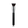 Flat top foundation brush with dense duo-fiber bristles and sleek black handle - Black Silver Flat