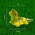 Leuchtende gelbe Eidechse aus Harz, 2,5 cm Miniatur für die Landschaftsgestaltung - Leuchtende kleine Eidechse Gelb