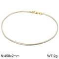 Minimalist 45cm golden stainless steel snake chain necklace with lobster clasp - Gold Snake Metal Chain (KN201947-Z)