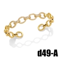 Elegant gold-tone geometric zircon open bracelet with sparkling interlocking ring design - Interlocking Rings Gold Style (d49-A)
