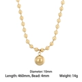 Collana in acciaio inossidabile placcato oro 18K con ciondolo a sfera da 10mm - Collana Oro 10mm