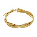 Detail of gold braided titanium steel necklace featuring a double-layer crossover design - Double Layer Braided Gold Choker