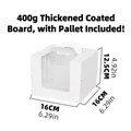 White 6-inch cake box with transparent window and handle, 16x16x12.5cm size - 4 Inch White With Tray