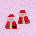 Festive asymmetric Christmas Santa Claus costume earrings made of glossy acrylic material - Drop Earrings / Santa Outfit