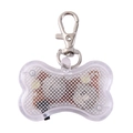 Luminous bone-shaped LED pet collar pendant with silver lobster clasp for night safety - Multicolor